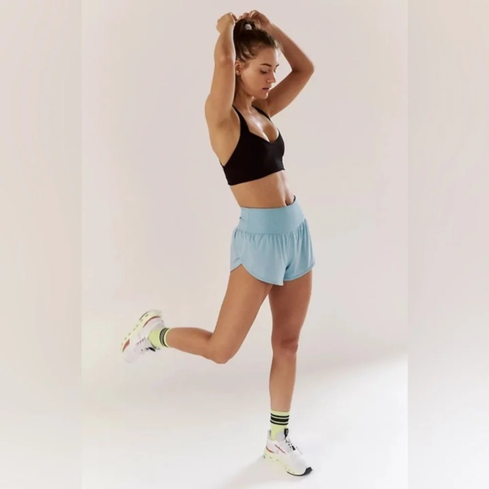 Nwot Free People Movement Game Time Shorts Aqua Blue size L